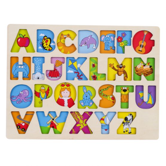 puzzle lemn alfabet si animale onshine3