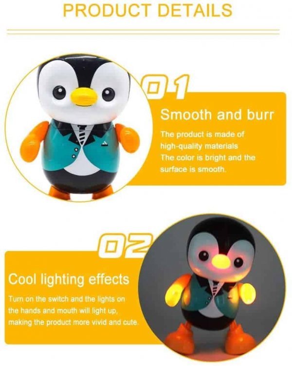 pinguin dansator cu sunete si lumini 3