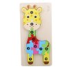 puzzle din lemn numerotat girafa 1