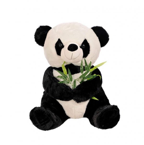 urs panda din plus cu frunza de bambus