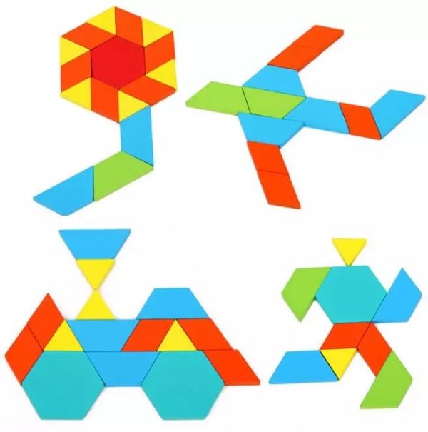puzzle din lemn tangram 39 piese