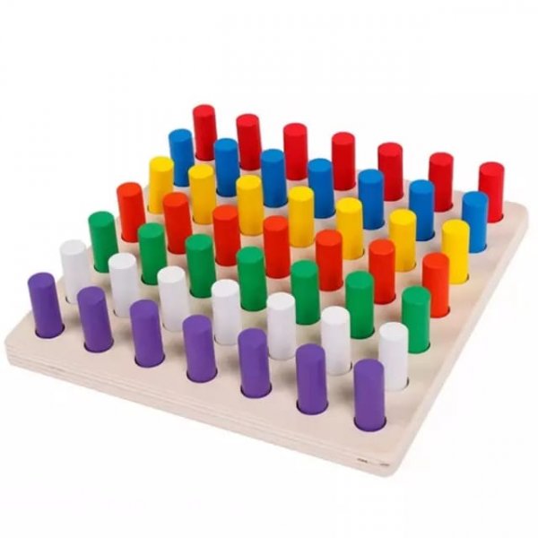 joc montessori de construit cilindrii colorati 2