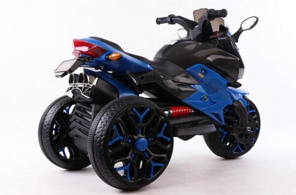 motocicleta electrica copii cu doua motoare albastru