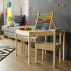 set masa pentru copii din lemn si mdf cu doua scaune 2