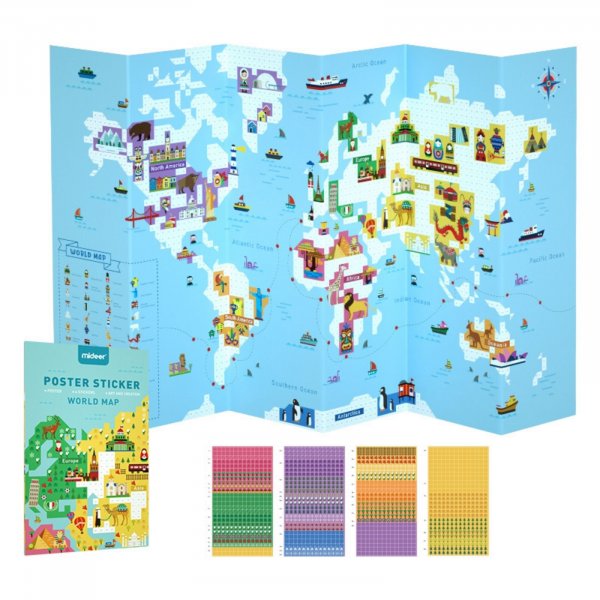 set 1500 stickere harta lumii 6