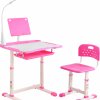 birou cu scaunel pentru copii reglabil pe inaltime roz