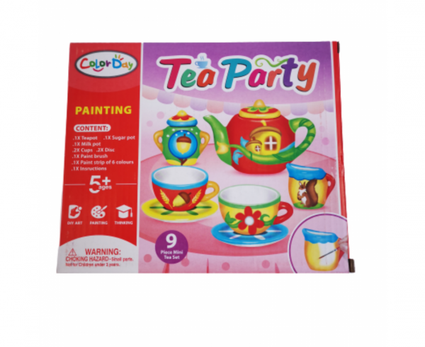 set pictura ceramica tea party 2