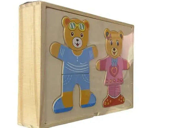 puzzle in cutie din lemn imbraca ursuletii 1