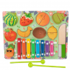 puzzle pentru copii cu xilofon si feliere fructe