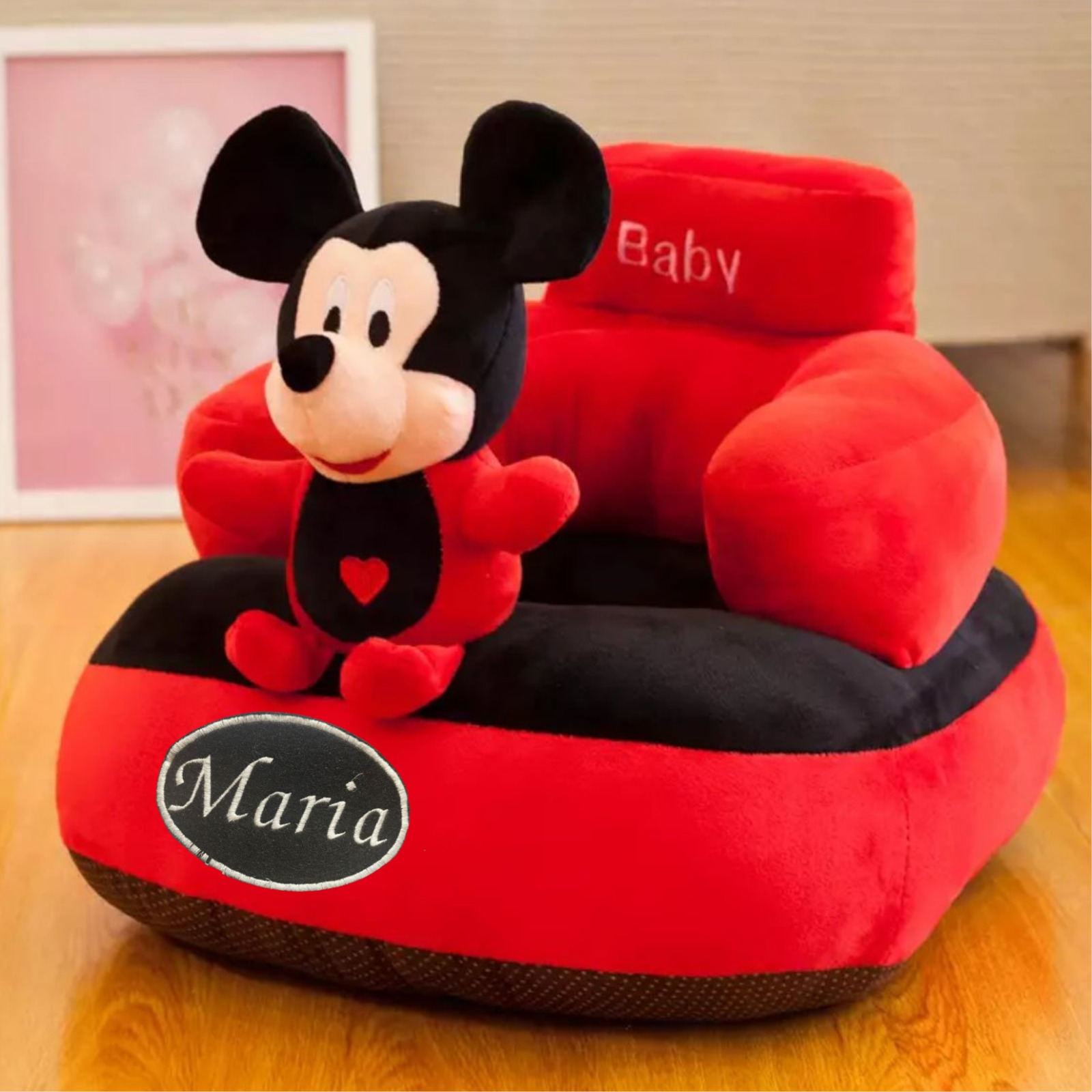 Fotoliu bebe plus sit up personalizat cu nume Mickey Mouse Allmati5