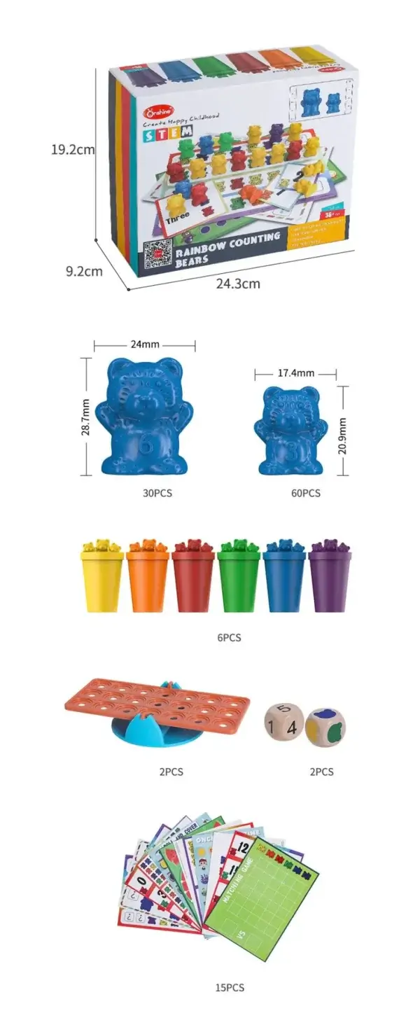 joc montessori multifunctional ursuleti colorati 1
