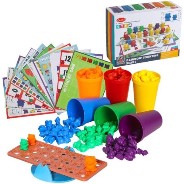joc montessori multifunctional ursuleti colorati