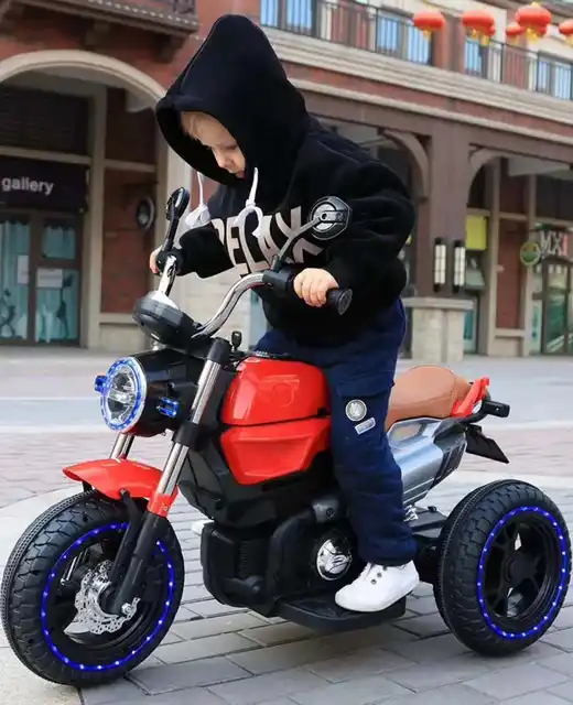motocicleta electrica copii cu doua motoare si lumini in roti mb284 5