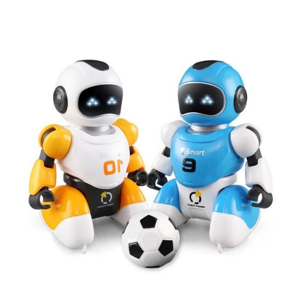 Jucarie interactiva Set Robotei fotbalisti cu poarta si minge incluse ALLMATI1
