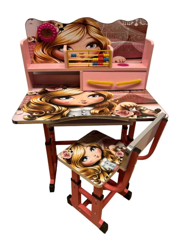 birou cu sertare si scaunel pentru copii 69x45x65 cm princess roz msp43315