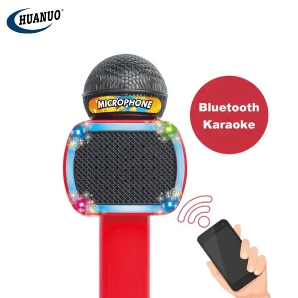 microfon de jucarie cu lumini bluetooth karaoke 3