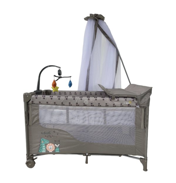 pat pentru bebe cu saltea de infasat si baldachin P01 6