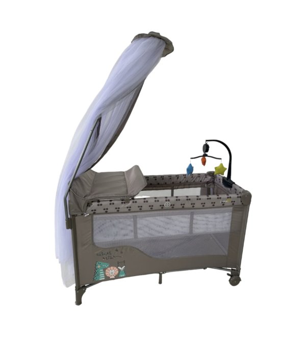 pat pentru bebe cu saltea de infasat si baldachin P01 8