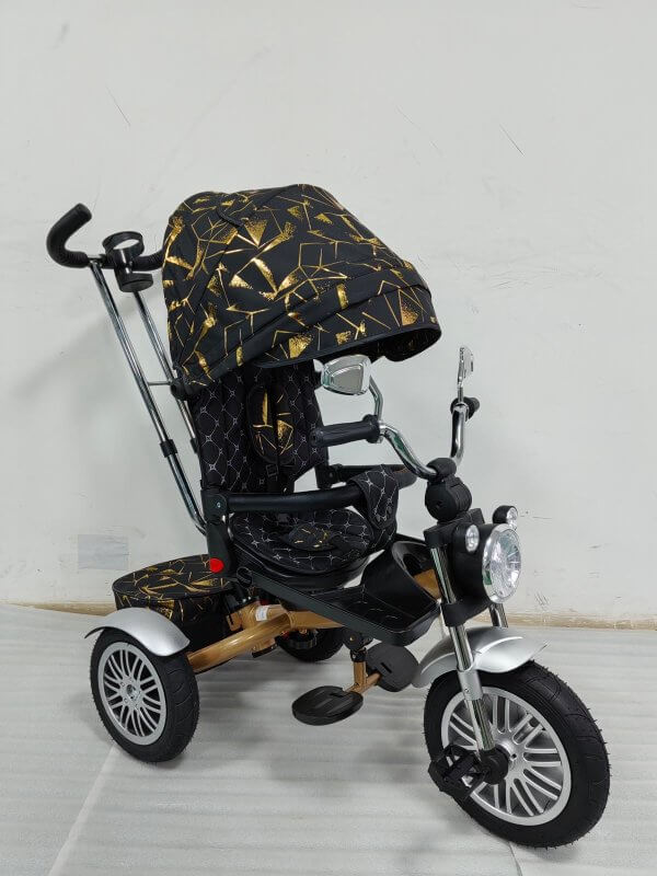 tricicleta copii model luxury black and gold
